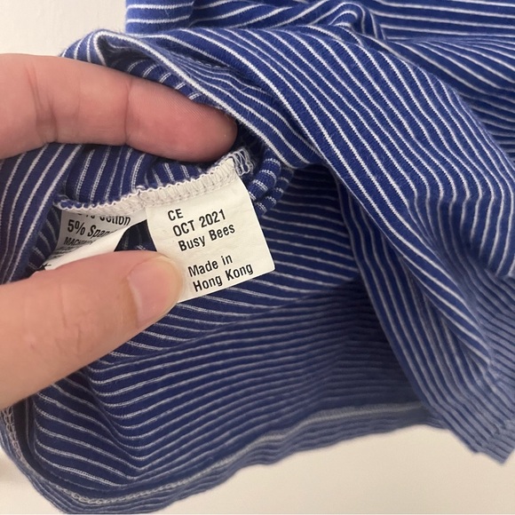 Busy Bees Boy’s Polo Shirt Royal Blue White Stripes 6 - Picture 5 of 6
